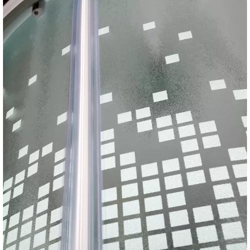 Душевая кабина AvaCan L980/990/910 с рисунком/хром/высокий, Цвет стекла: с рисунком, Цвет профиля: Хром, Тип поддона: Высокий, Выбрать размер: 80х80, Внешний вид: без гидромассажа, Наличие крыши: есть, изображение 8