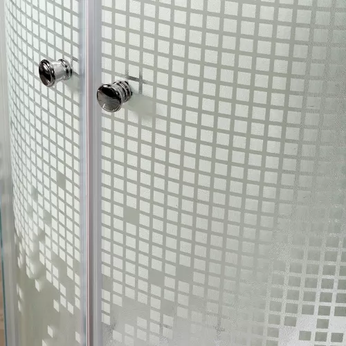 Душевая кабина AvaCan L980/990/910 с рисунком/хром/высокий, Цвет стекла: с рисунком, Цвет профиля: Хром, Тип поддона: Высокий, Выбрать размер: 80х80, Внешний вид: без гидромассажа, Наличие крыши: есть, изображение 5