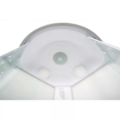 Душевая кабина AvaCan L980/990/910 с рисунком/хром/высокий, Цвет стекла: с рисунком, Цвет профиля: Хром, Тип поддона: Высокий, Выбрать размер: 80х80, Внешний вид: без гидромассажа, Наличие крыши: есть, изображение 10