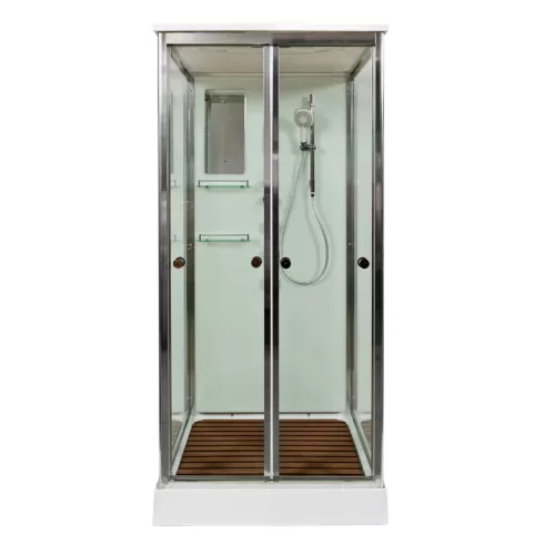 Душевая кабина AvaCan V8015/9015/1015/1215, Цвет стекла: прозрачное, Цвет профиля: Хром, Тип поддона: Низкий, Выбрать размер: 80х80, Внешний вид: Гидромассаж + электрика, Наличие крыши: есть, изображение 4