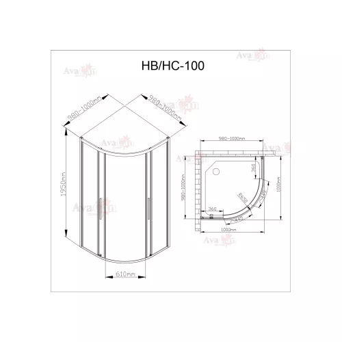 Душевой уголок AvaCan C01, изображение 4