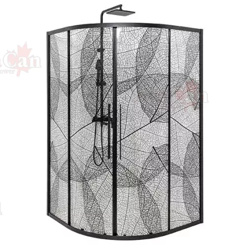 Душевой уголок AvaCan HB 80/90/100/120, Цвет стекла: с рисунком, Цвет профиля: Черный, Выбрать размер: 80х80, изображение 4