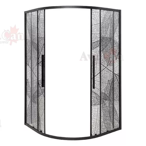 Душевой уголок AvaCan HB 80/90/100/120, Цвет стекла: с рисунком, Цвет профиля: Черный, Выбрать размер: 80х80, изображение 3