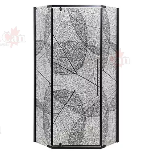 Душевой уголок AvaCan PB 90/100, Цвет стекла: с рисунком, Цвет профиля: Черный, Выбрать размер: 90х90, изображение 3