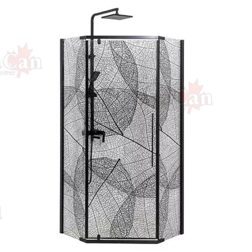 Душевой уголок AvaCan PB 90/100, Цвет стекла: с рисунком, Цвет профиля: Черный, Выбрать размер: 90х90, изображение 2