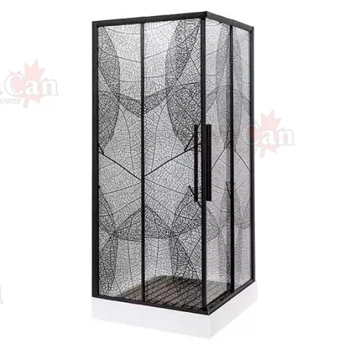 Душевой уголок AvaCan KB 80/100, Цвет стекла: с рисунком, Цвет профиля: Черный, Выбрать размер: 80-90х80-90, изображение 2