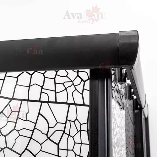 Душевой уголок AvaCan KB 80/100, Цвет стекла: с рисунком, Цвет профиля: Черный, Выбрать размер: 80-90х80-90, изображение 7