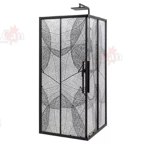 Душевой уголок AvaCan KB 80/100, Цвет стекла: с рисунком, Цвет профиля: Черный, Выбрать размер: 80-90х80-90, изображение 4