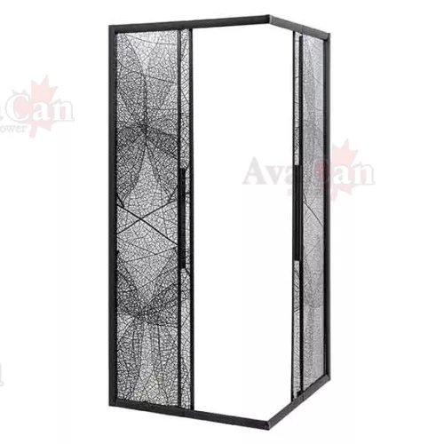 Душевой уголок AvaCan KB 80/100, Цвет стекла: с рисунком, Цвет профиля: Черный, Выбрать размер: 80-90х80-90, изображение 3