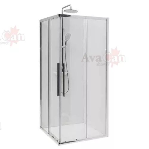 Душевой уголок AvaCan KС 80/100, Цвет стекла: прозрачное, Цвет профиля: Хром, Выбрать размер: 100-110х100-110, изображение 2
