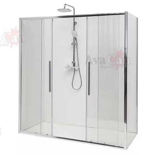 Душевой уголок AvaCan FC2 прозрачное/хром, Цвет стекла: прозрачное, Цвет профиля: Хром, Выбрать размер: 190-210х100, изображение 4