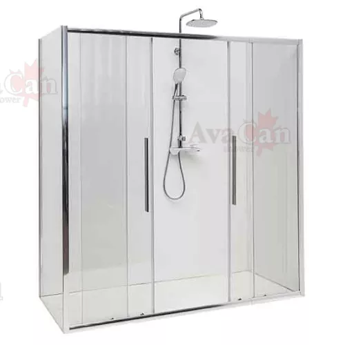 Душевой уголок AvaCan FC2 прозрачное/хром, Цвет стекла: прозрачное, Цвет профиля: Хром, Выбрать размер: 190-210х100, изображение 3