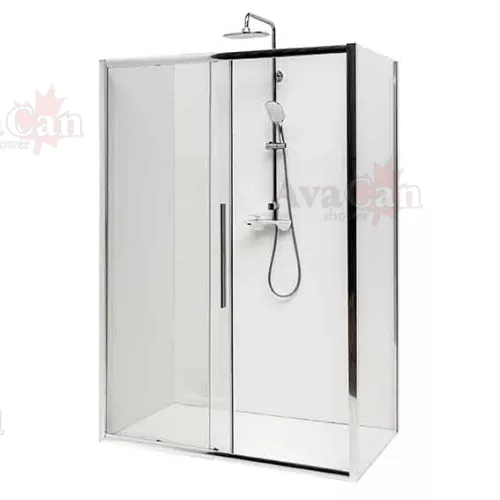 Душевой уголок AvaCan FC+SС прозрачное/хром, Цвет стекла: прозрачное, Цвет профиля: Хром, Выбрать размер: 120-140х90, изображение 3