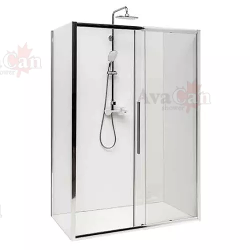Душевой уголок AvaCan FC+SС прозрачное/хром, Цвет стекла: прозрачное, Цвет профиля: Хром, Выбрать размер: 120-140х90, изображение 4