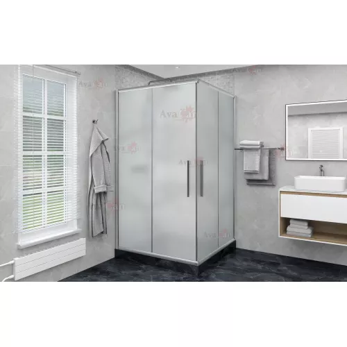 Душевой уголок AvaCan KС 80/100 MT, Цвет стекла: матовое, Цвет профиля: Хром, Выбрать размер: 80-90х80-90, изображение 2
