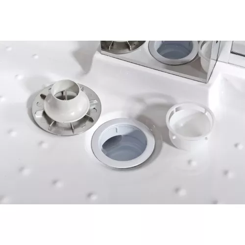 Душевая кабина AvaCan Z111, Цвет стекла: прозрачное, Цвет профиля: Хром, Тип поддона: Низкий, Выбрать размер: 100х100, Внешний вид: Гидромассаж + электрика, Наличие крыши: есть, изображение 19