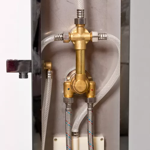 Душевая кабина AvaCan Z111, Цвет стекла: прозрачное, Цвет профиля: Хром, Тип поддона: Низкий, Выбрать размер: 100х100, Внешний вид: Гидромассаж + электрика, Наличие крыши: есть, изображение 20