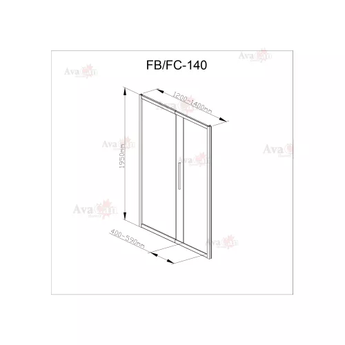 Душевая дверь в нишу AvaCan FС MT, Цвет стекла: матовое, Цвет профиля: Хром, Выбрать размер: 120-140, изображение 8
