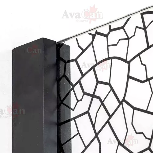 Душевая перегородка AvaCan MB100/110/120, Цвет стекла: с рисунком, Цвет профиля: Черный, Выбрать размер: 120, изображение 11