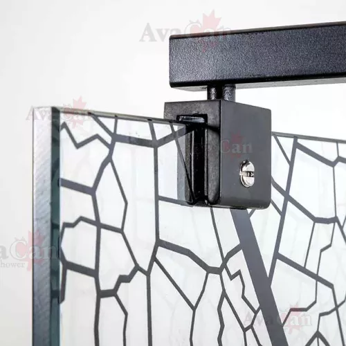 Душевая перегородка AvaCan MB100/110/120 MT, Цвет стекла: матовое с рисунком, Цвет профиля: Черный, Выбрать размер: 110, изображение 8