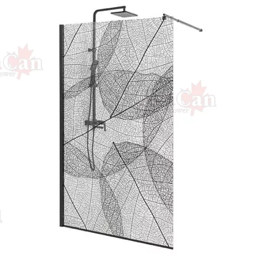 Душевая перегородка AvaCan MB100/110/120, Цвет стекла: с рисунком, Цвет профиля: Черный, Выбрать размер: 120, изображение 8