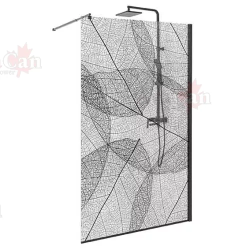 Душевая перегородка AvaCan MB100/110/120, Цвет стекла: с рисунком, Цвет профиля: Черный, Выбрать размер: 120, изображение 9