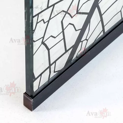 Душевая перегородка AvaCan MB100/110/120, Цвет стекла: с рисунком, Цвет профиля: Черный, Выбрать размер: 120, изображение 13