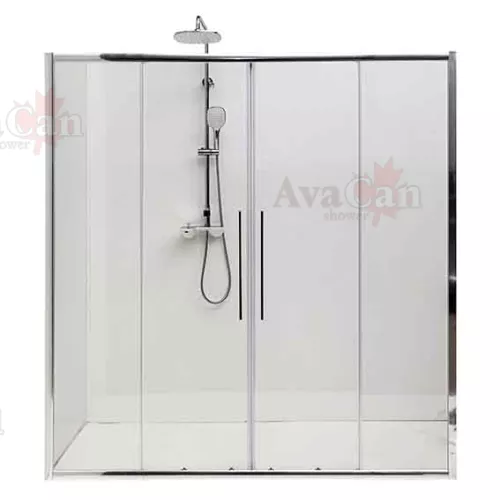 Душевая дверь в нишу AvaCan FC2, Цвет стекла: прозрачное, Цвет профиля: Хром, Выбрать размер: 190-210, изображение 4
