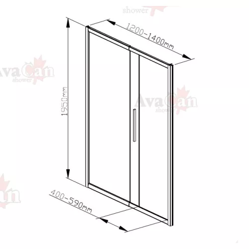 Душевая дверь в нишу AvaCan FB MT, Цвет стекла: матовое с рисунком, Цвет профиля: Черный, Выбрать размер: 120-140, изображение 13