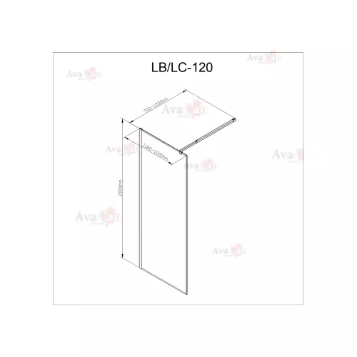 Душевая перегородка AvaCan  LC100/110/120, Цвет стекла: с рисунком, Цвет профиля: Хром, Выбрать размер: 120, изображение 12