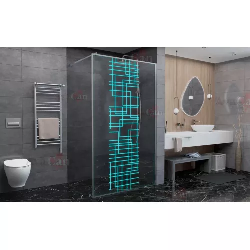 Душевая перегородка AvaCan  LC100/110/120, Цвет стекла: с рисунком, Цвет профиля: Хром, Выбрать размер: 120, изображение 2