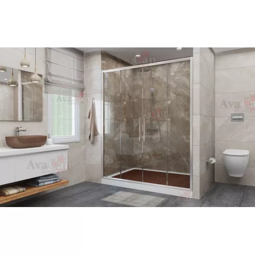 Душевая дверь в нишу AvaCan FC2, Цвет стекла: прозрачное, Цвет профиля: Хром, Выбрать размер: 190-210, изображение 3