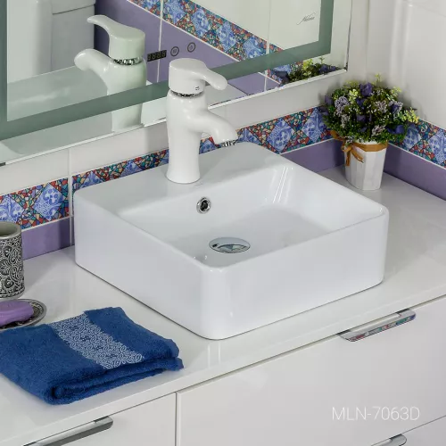 Раковина MELANA MLN-7063D/7063B, Выбрать размер: 38х38х12, изображение 2