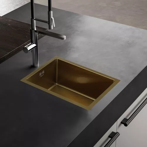 Мойка D5138HG MELANA ProfLine 1,2/220 ЗОЛОТО врезная, Выбрать цвет: Золото, изображение 2