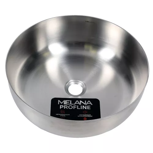 Раковина 400 Lake MELANA Profline САТИН накладная круглая 400, Сифон, донный клапан, Выбрать цвет: Сатин, изображение 2
