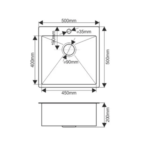 Мойка D5050H MELANA ProfLine 3,0/200 САТИН врезная, Выбрать цвет: Сатин, изображение 2