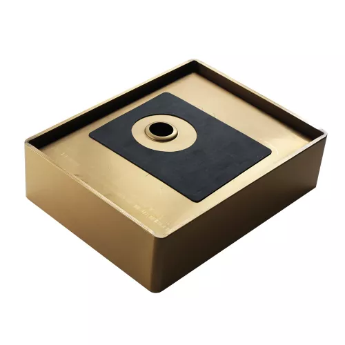 Раковина D4837G Castle MELANA ProfLine 1,2 мм золото накладная, Сифон, донный клапан, Выбрать цвет: Золото, изображение 4