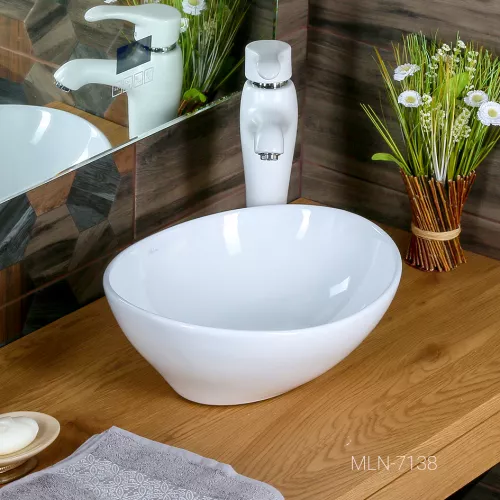 Раковина MELANA MLN-7138, Выбрать цвет: Белая, изображение 4