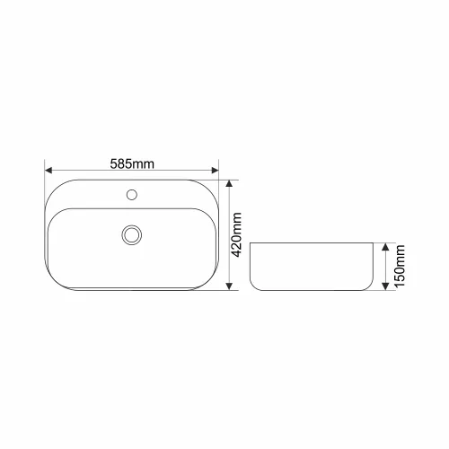 Раковина MELANA MLN-320326/320327, Выбрать размер: 58х42х15, изображение 5