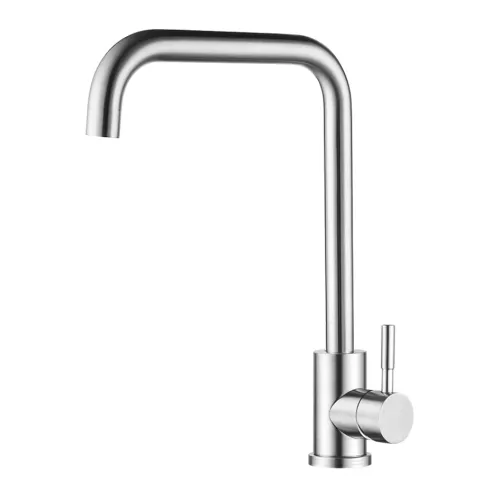 Смеситель д/кухни MELANA-610104 Tondo нерж.сталь, однорычажный, сатин, литой излив, Выбрать цвет: Хром, изображение 2