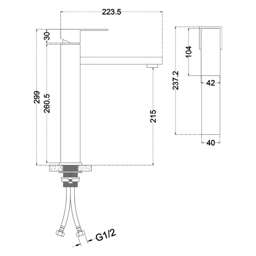 Смеситель д/ум MELANA-610202 Cubo нерж.сталь, однорычажный, сатин, литой излив, изображение 3
