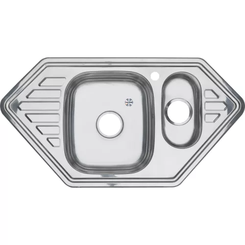 Мойка 9550C MELANA 0,8/180 1,5-я чаша врезная  с сифоном, изображение 2