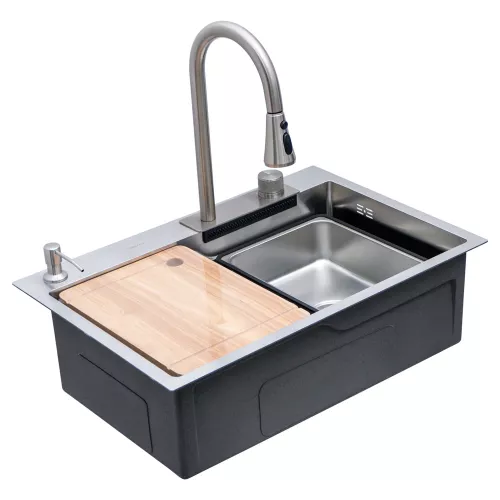 Мойка D6846H+6 MELANA ProfLine 3,0/215 САТИН врезная, Выбрать цвет: Сатин, изображение 3