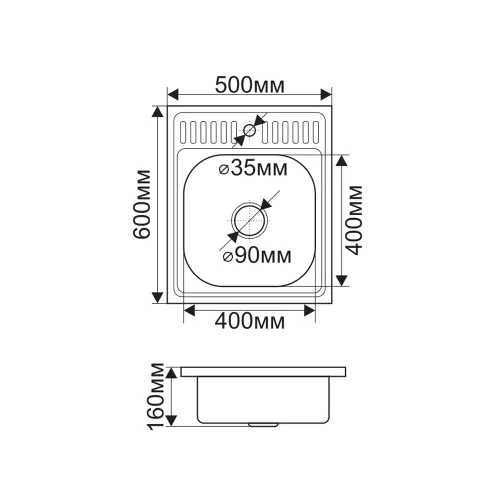 MELANA 099 мойка MLN 5060  нак. декор 0,8/180, изображение 2