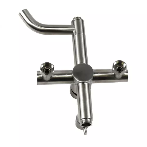 Душевая система MELANA-610107 Tondo нерж.сталь, с тропическим душем, лейкой и смесителем, Выбрать цвет: Хром, изображение 5