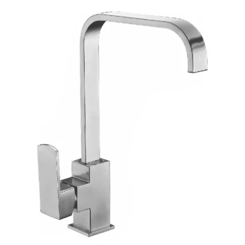 Смеситель д/кухни MELANA-F8113 нерж.сталь, однорычажный, сатин, высокий излив, изображение 3