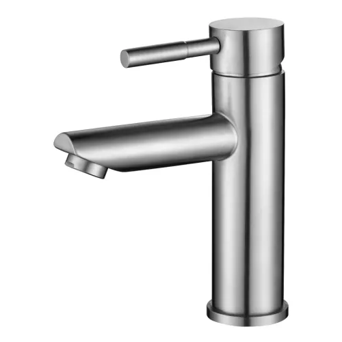 Смеситель д/ум MELANA-610101 Tondo нерж.сталь, однорычажный, сатин, литой излив, Выбрать цвет: Хром, изображение 4