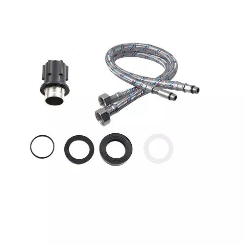 Смеситель д/кухни MELANA ELASTICO-610401B нерж.сталь, однорычажный, гибкий излив, сатин+черный, Выбрать цвет: Черный, изображение 3