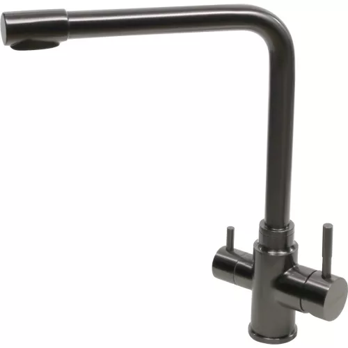 Смеситель д/кухни MELANA-F9505HB нерж.сталь, с переключателем на фильтр, однорычажный, графит, Выбрать цвет: Оружейная сталь, изображение 2