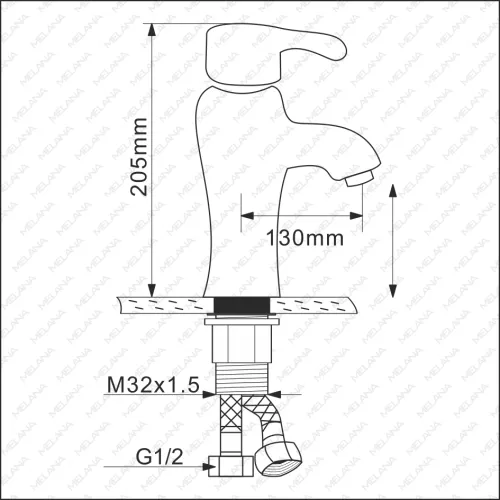 Смеситель д/ум MLN-F-002CBK-M керамический, однорычажный, черный матовый, Выбрать цвет: Черный матовый, изображение 7